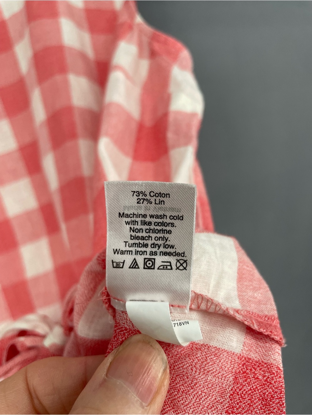J.Crew Factory Gingham Tie‑Waist Sleeveless Linen‑Cotton Blouse Size 14 - Picture 5 of 8